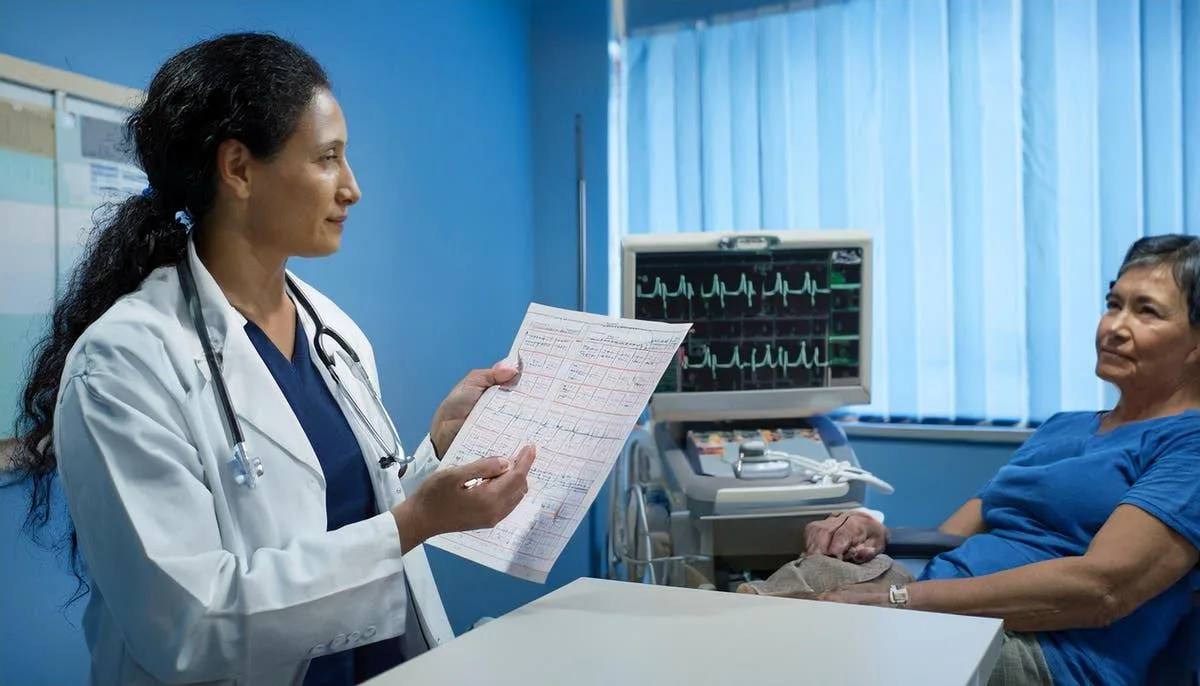 Physician reviewing cardiac diagnostic imaging